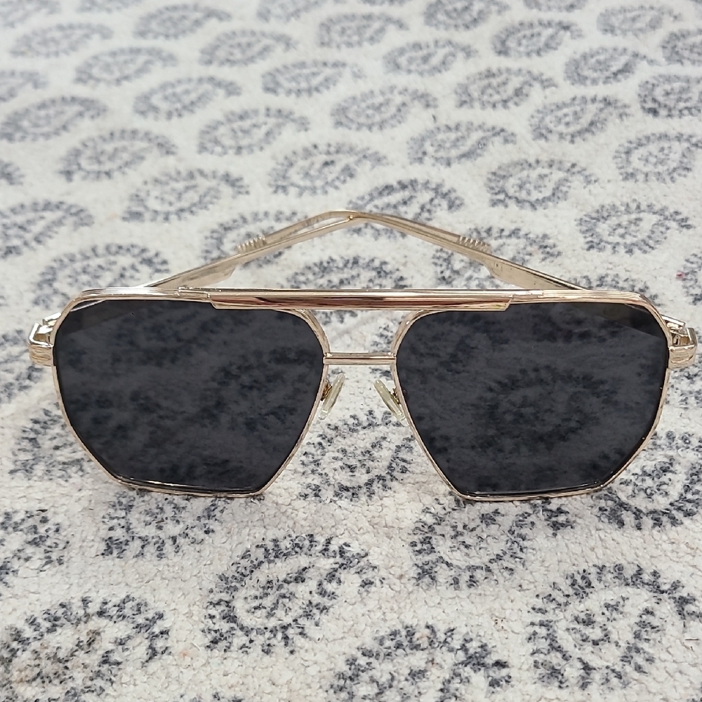 Gold Frame Black Lens Sunglasses